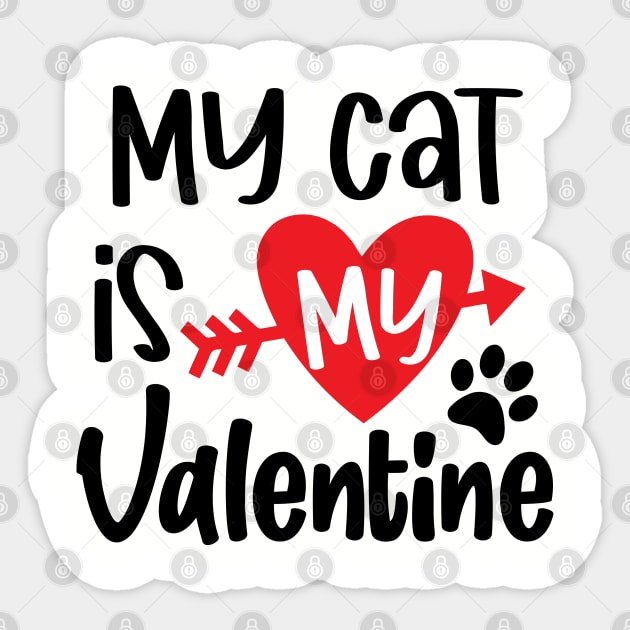 My Cat is My Valentine Sticker by busines_night